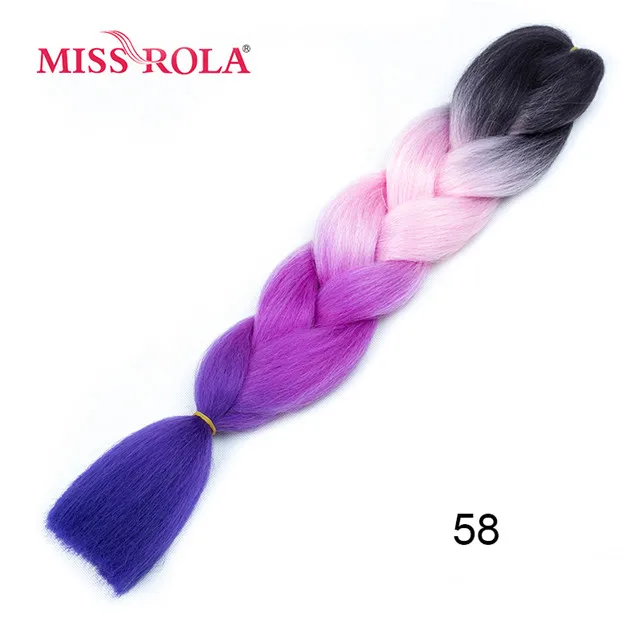 Miss Rola, 100 г, ультра большой Плетеный вязаный крючком, волосы для наращивания, 1 шт., 89 цветов, Ombre, синтетические, на крючках, косички, цвет волос - Цвет: M#Синий