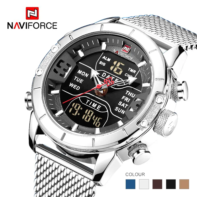 Часы NAVIFORCE мужские спортивные армейские повседневные водонепроницаемые
