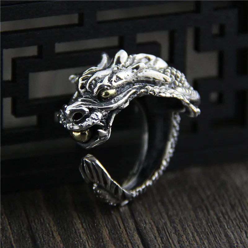 Посеребренные оптовая серебр покрыл ретро кран кольцо мужская Тайский