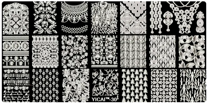 YICAI30 1 шт., штамп для ногтей, прямоугольная пластина, кружево/лошадь/лист/бабочка/Роза/ФИЗ/медаль, шаблон для дизайна ногтей, штамп, пластины, сделай сам, дизайн ногтей, шаблон# YIC - Цвет: YICAI30