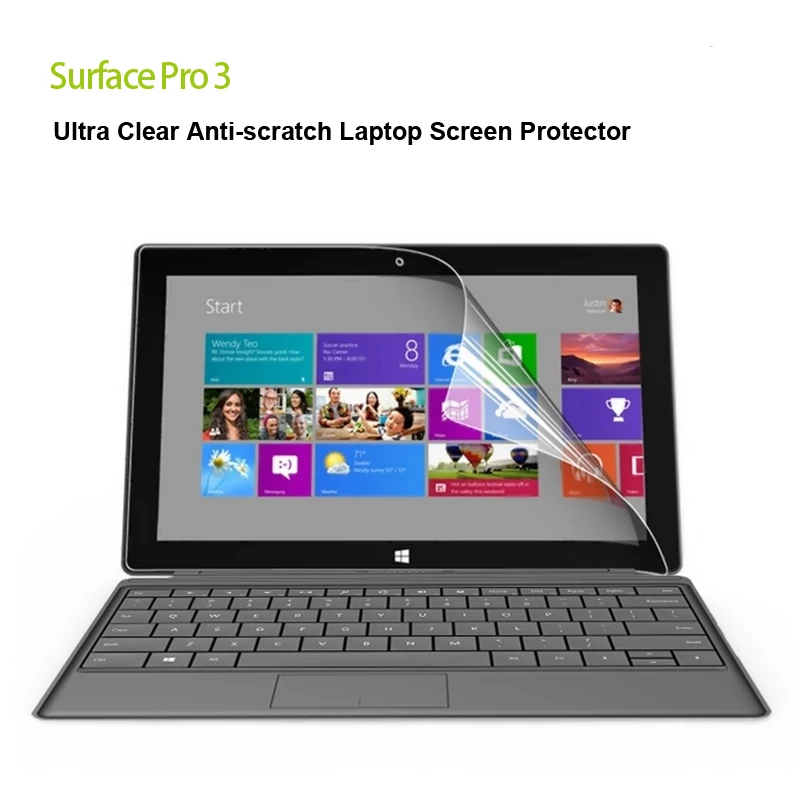 XSKN for Microsoft Surface Pro 3 Screen Protector Transparent Clear HD Laptop Guard Protective Cover Film |