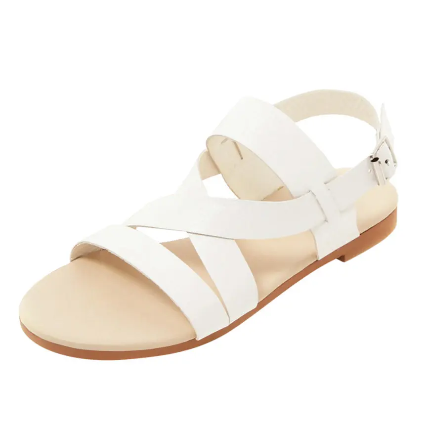 Женская обувь Женские летние сандалии Модные с пряжкой на ремешке плоской