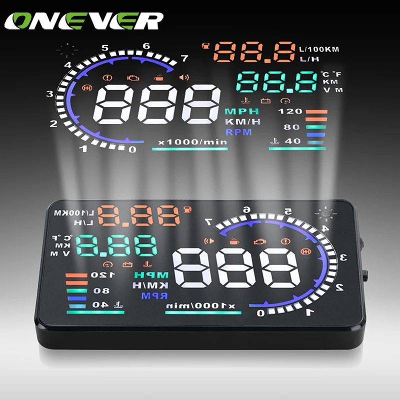 5.5 дюймовый автомобильный Hud Дисплей на головке Obd Ii 2 Система предупреждения о
