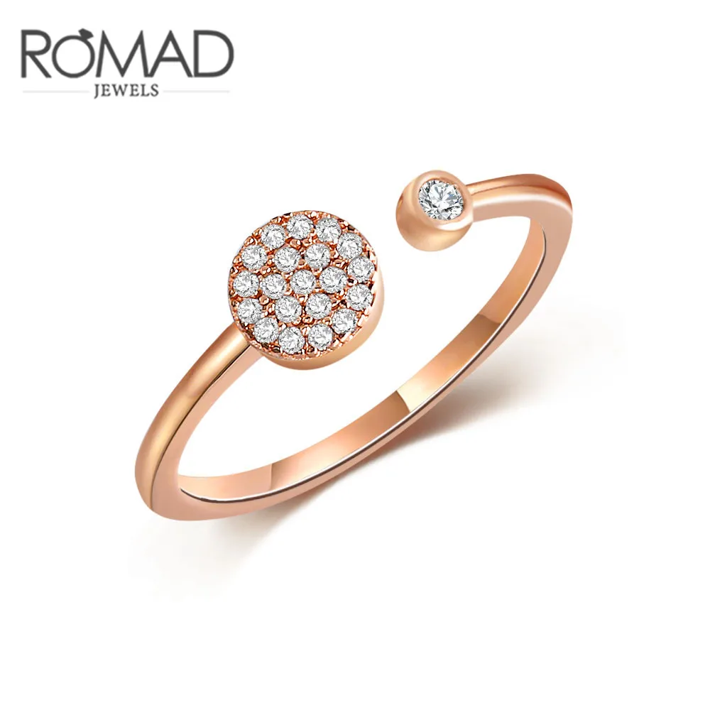 ROMAD 2019 Новый открытым розового золота Для женщин обручальное кольцо ювелирные