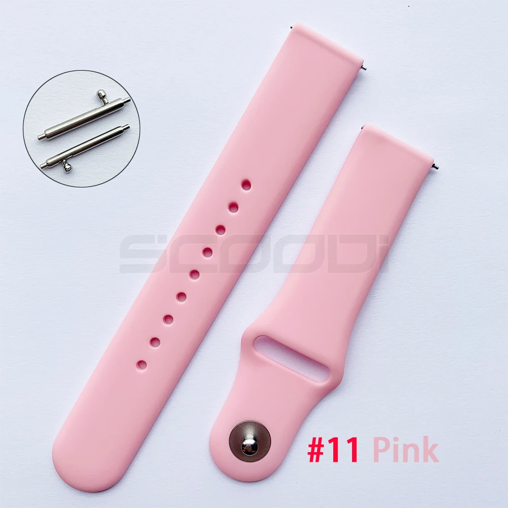 20 мм силиконовый мягкий ремешок для Xiaomi Huami Amazfit Bip BIT Lite Молодежные умные часы носимые наручные браслет Amazfit спортивный ремешок для часов - Цвет: Pink