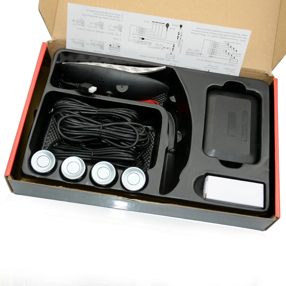 OkeyTech Car Accessories Parking Sensor 4 Sensors Reversing Radar Detector LED Digital Assist Alarm System | Автомобили и