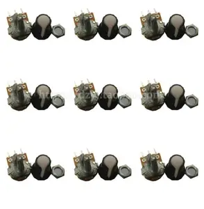 Набор потенциометров WTH148 (с крышкой), 9 значений * 1 шт. = 9 шт., 15 мм, 3 контакта, B1K, 2K, 5K, 10K, 20K, 50K, 100K, 500K, 1 м, стандартный набор