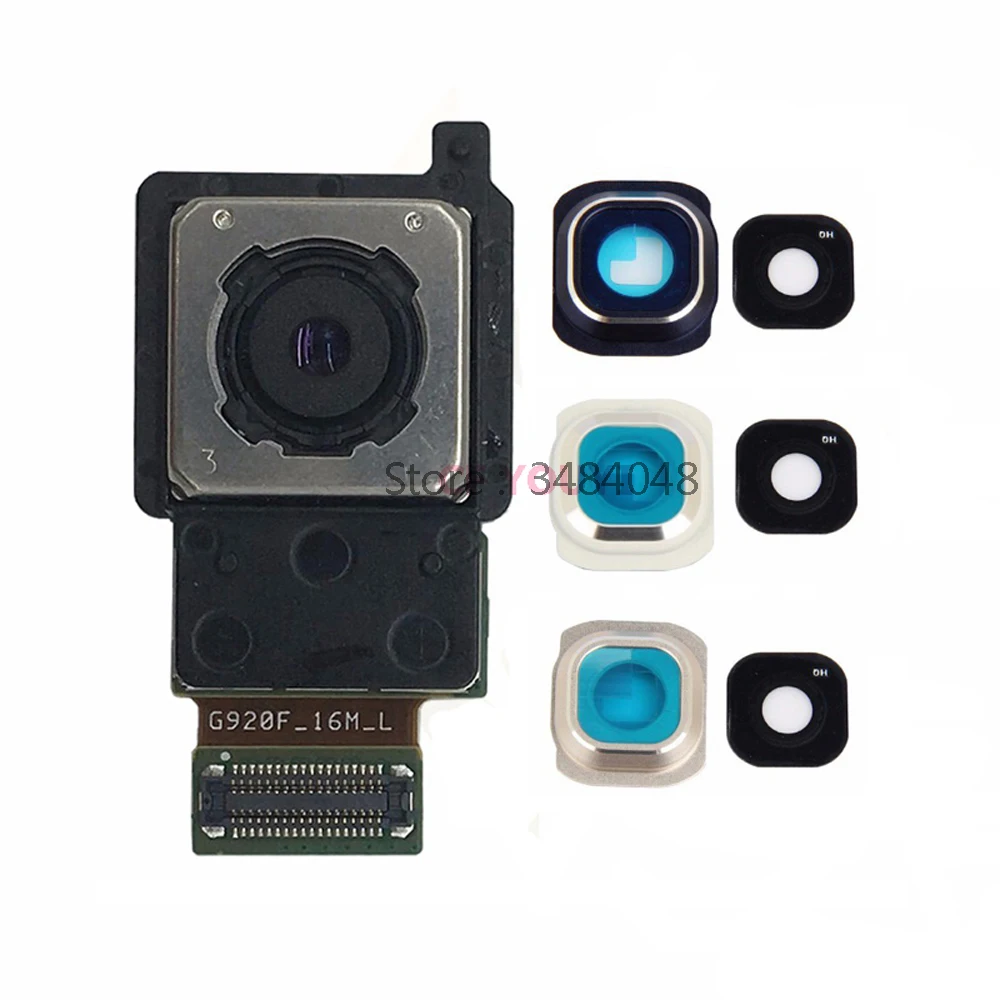 Original For Galaxy S6 G920 G920F Back Rear Camera Module With Camera Lens - Blue White Gold