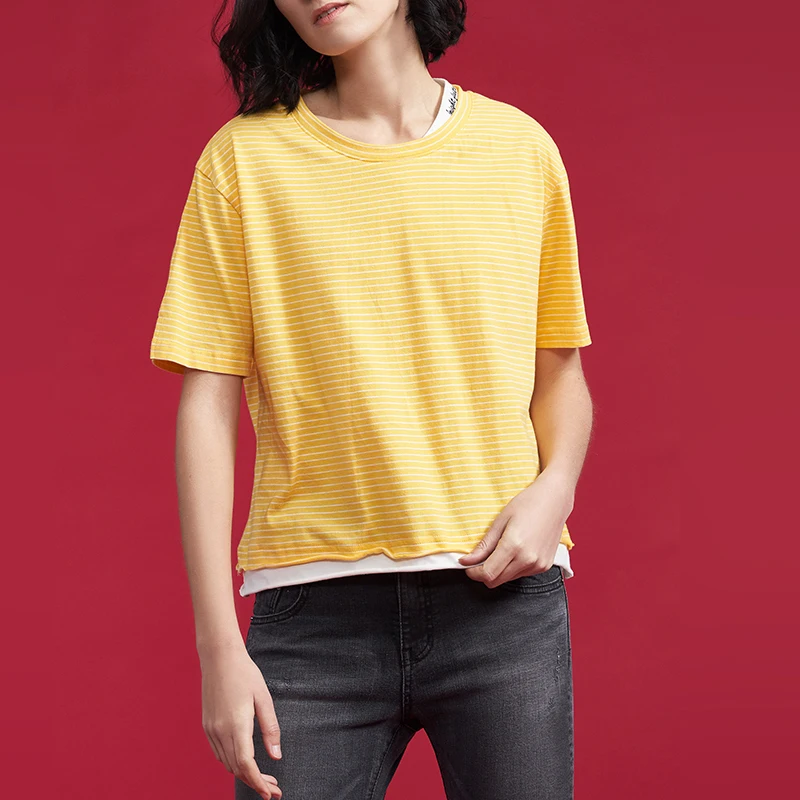 Toyouth летний базовый с круглым вырезом Футболка буквенным принтом свободные