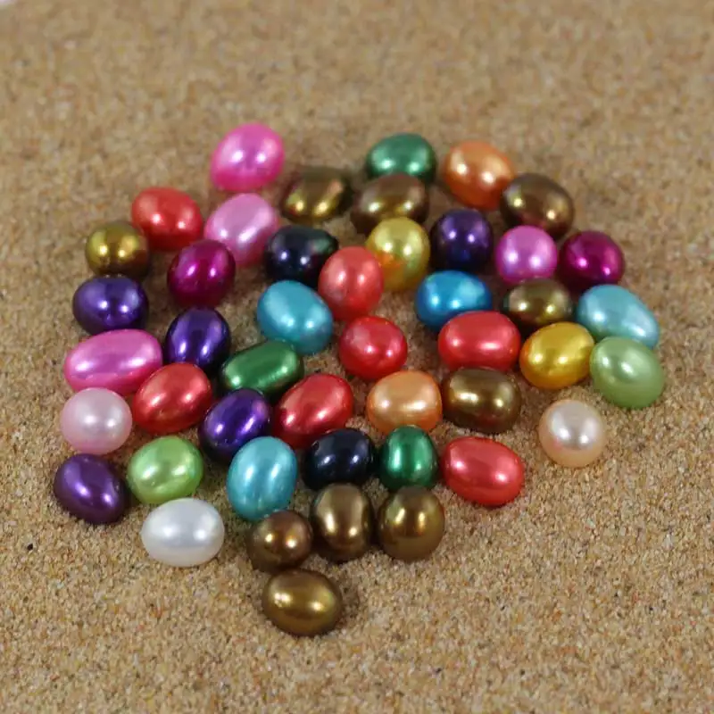 Free Shipping Fashion 20pcs/lot 6-7mm DIY Blue Rice Natural Freshwater Pearl Oval Loose Charms Beads Wholesale LO009 | Украшения и