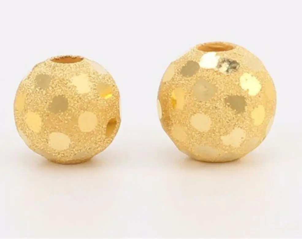 

1pcs Fine 24K Yellow Gold Pendant / Big Lucky Sand nailing Bead Pendant / 1.4g