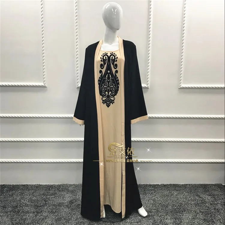 Fimtairah модное женское платье abaya поддельные две части Дубай Королевский желтый кафтан элегантный длинный Тобе абайя Черная Женская
