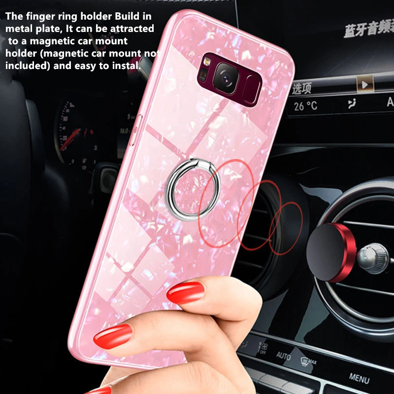 For Samsung Galaxy S8 S9 S10 Plus Note 8 9 Marble Pattern Tempered Glass Phone Case S10e Lite Cover Funda | Мобильные телефоны и