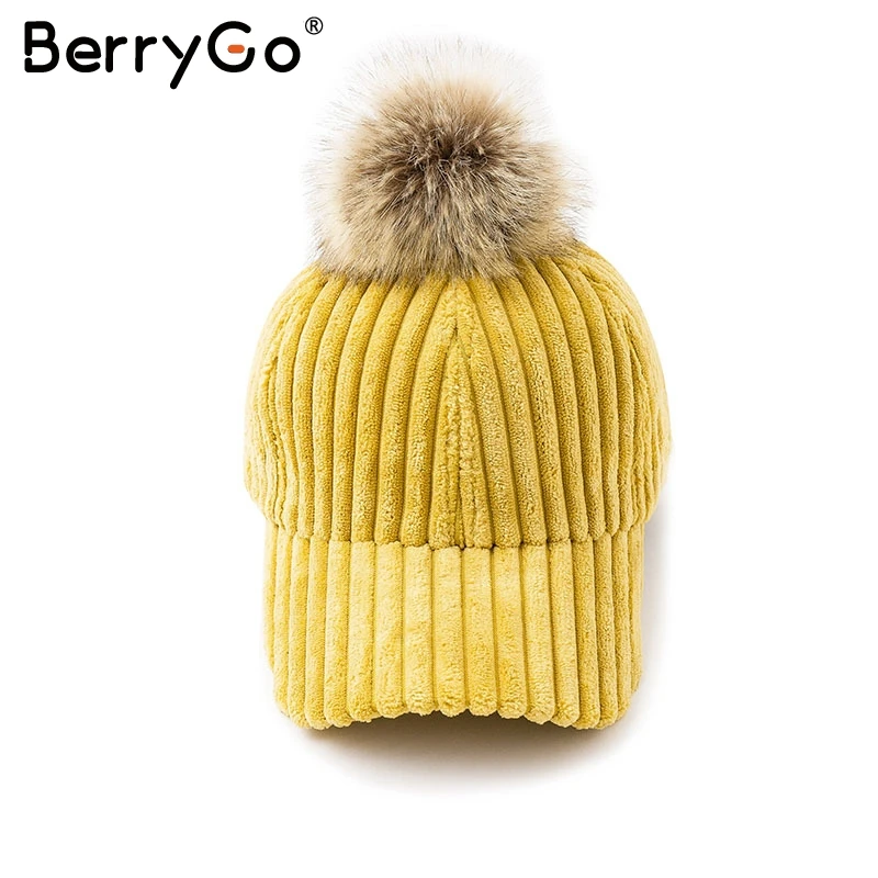 BerryGo вельвет волосы мяч Регулируемые Женщины hat модный стиль на осень-зиму бейсболки женские повседневные hat casquette