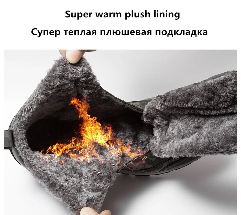 Брендовые кожаные водонепроницаемые мужские ботинки до лодыжки, зимние меховые ботинки, плюшевые теплые мужские повседневные ботинки, кроссовки, уличные ботинки