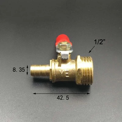 8 мм шлангов x 1/2 &quotBSP наружная резьба двухсторонний латунный шаровой клапан для