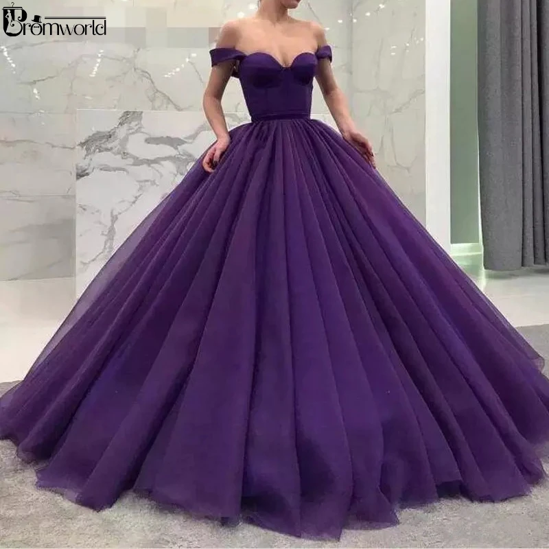Фиолетовые пышные бальные платья Quinceanera бальное платье с открытыми плечами милое