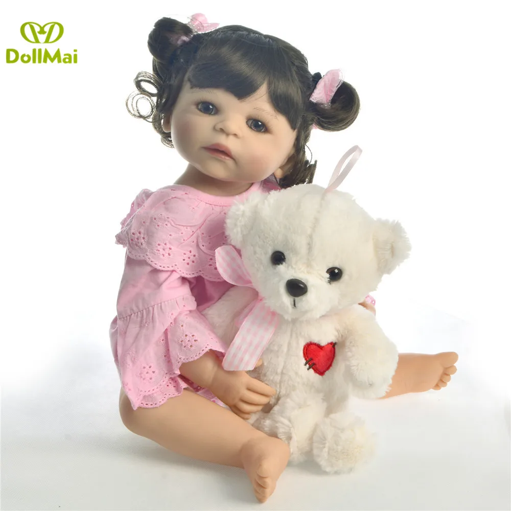 Кукла Reborn DollMai 55 см виниловая кукла для новорожденных силиконовая boneca игрушка в