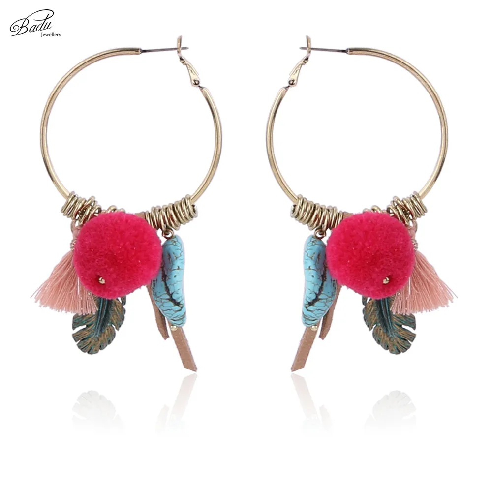 Badu винтажные золотые серьги большие круглые женские 2017 Boho модные обруча с