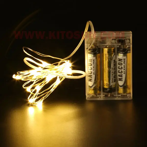 

Factory Direct10M 100Led 3*AA battery box operated mini LED lights holiday decorative copper wire LED fairy string lights