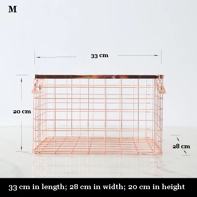 Размеры S скандинавские корзины для хранения из розового золота металлическая