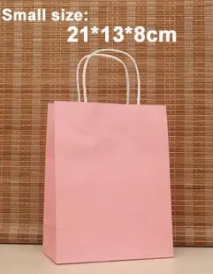 

10pcs/lot Size:21*13*8cm Fashion Pink Color Gift Packaging Paper Bag Packing Bags with Handle Christmas Bag Daily Zakka(ss-476)
