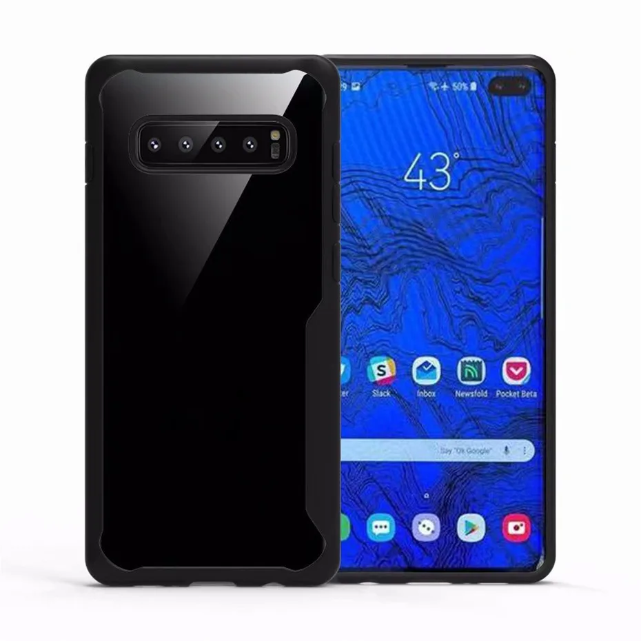 Для Samsung S10 Plus чехол противоударный прозрачный акриловый ТПУ задняя крышка для