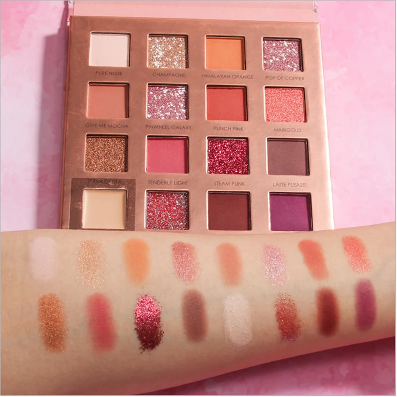 16 цветов тени для век матовые перламутровые телесные красивые глазурованные