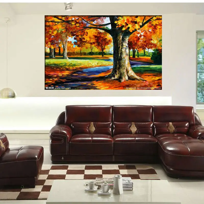 

Красивый пейзаж дерево Холст Настенная картина для гостиной современная абстрактная ручная роспись картина маслом на холсте без рамки