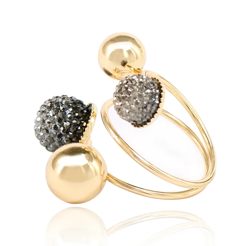 Crystal Black Party Open 1PC Knuckle Finger Midi Rings Rhinestone Punk Adjustable Beautiful Rings Girls Exquesite Opening Gold