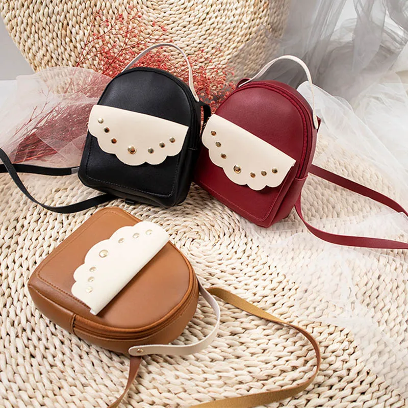 Мини повседневный рюкзак с заклепками износостойкая сумка из искусственной кожи