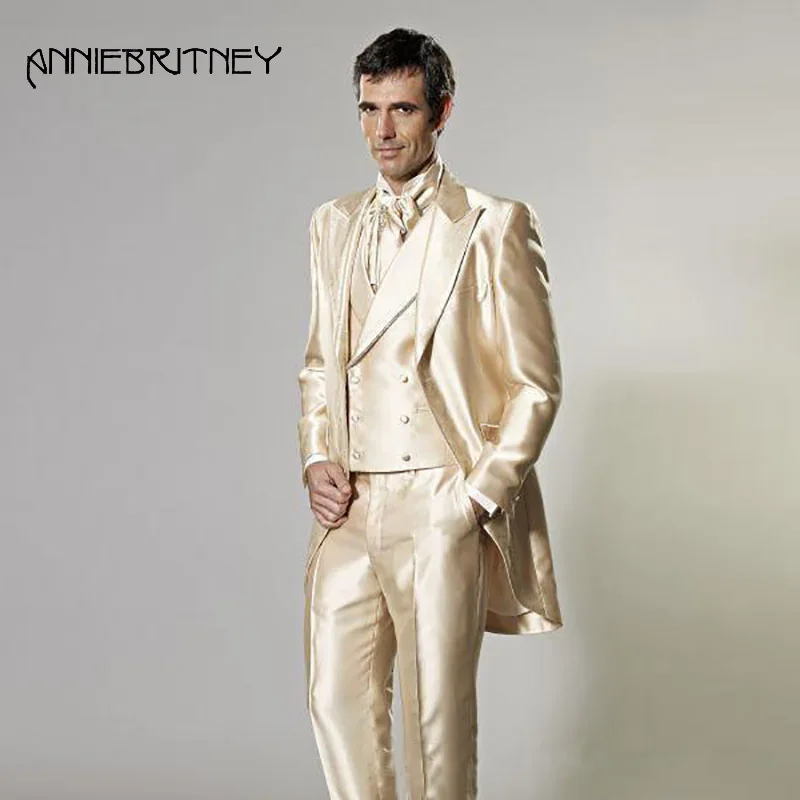 элегантный мужской костюм итальянские костюмы Ретро смокинг двубортный 3 шт...
