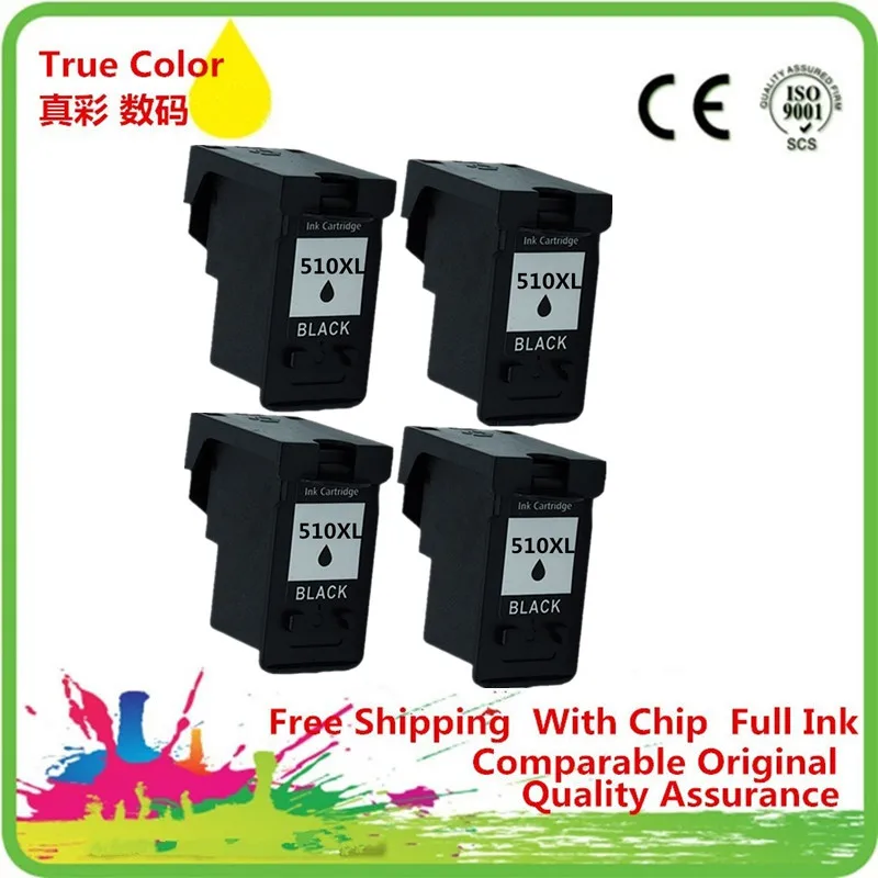Чернильный картридж для принтера тонер для Canon PG-510 PG-510BK PG 510 510BK PG510 PG510BK CL-511 CL 511 MP260 MP270 MP272 MP280 MP282 - Цвет: 4BK