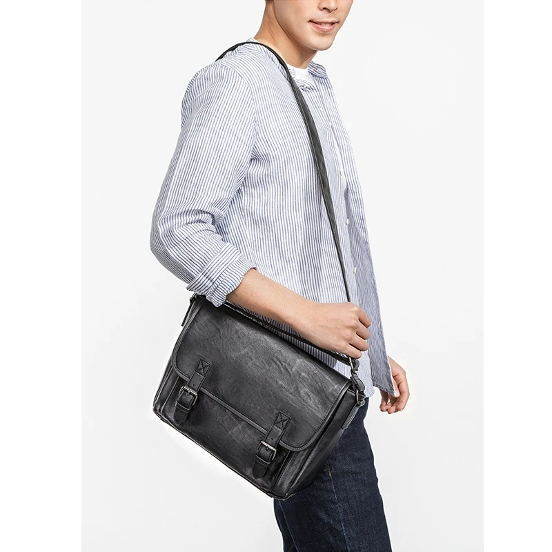 Luxury Brand Leather Men Shoulder Bag Casual Crossbody Bags For Black Travel Messenger Business Briefcase Handbags Male |