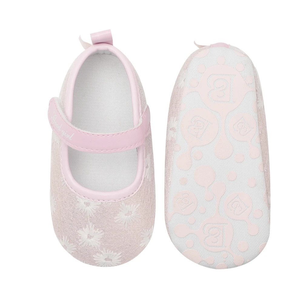 0-18 months Baby Girl Footwear First Walker Shoes Infant Flowers Shoe Soft Soled Anti-Slip Prewalkers Embroidered Floral |