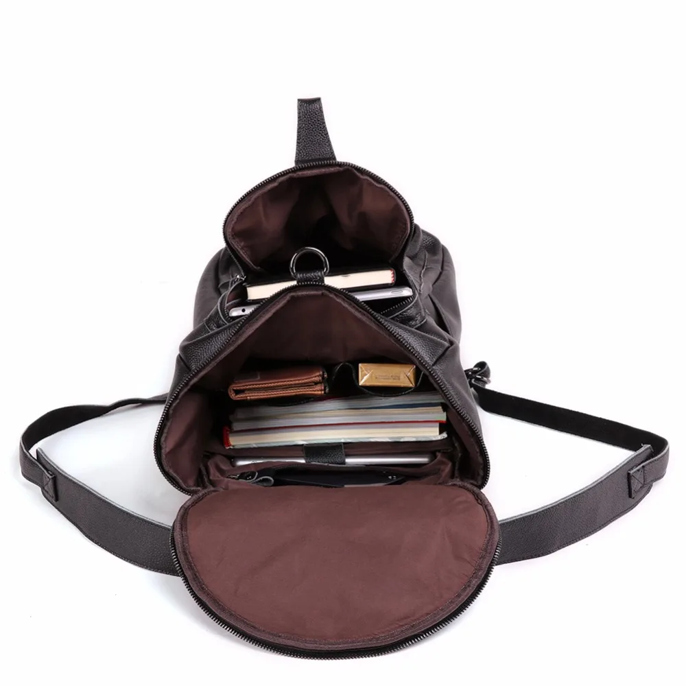 Повседневный многофункциональный мужской рюкзак-ведро из натуральной кожи