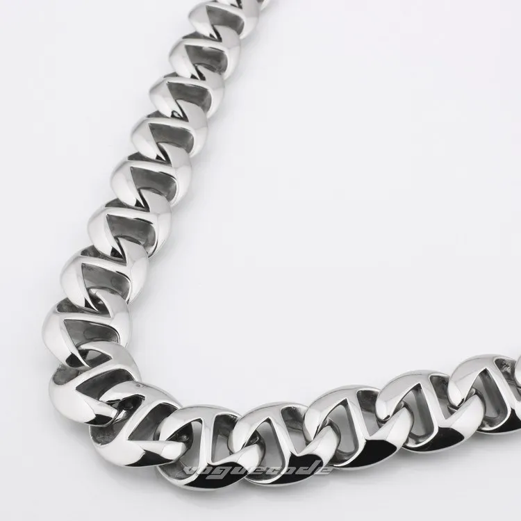 18 ~ 36 дюймов огромное и тяжелое мужское байкерское ожерелье из нержавеющей стали