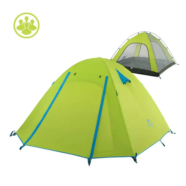 4 Person Green Naturehike 2-4 человек Открытый Кемпинг палатка двойной слой в алюминиевом стержне водонепроницаемый ветрозащитный - Цвет: 4 Person Green