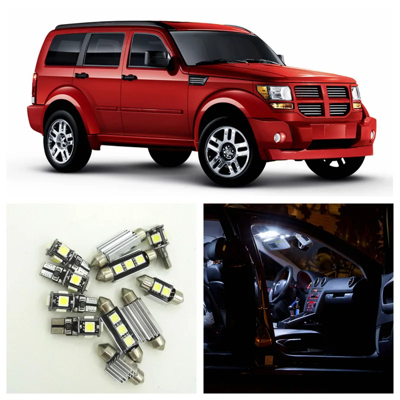 8 шт. Автомобильные светодиодные лампы Canbus для 2007 2008 2009 2010 2011 Dodge Nitro|car interior led