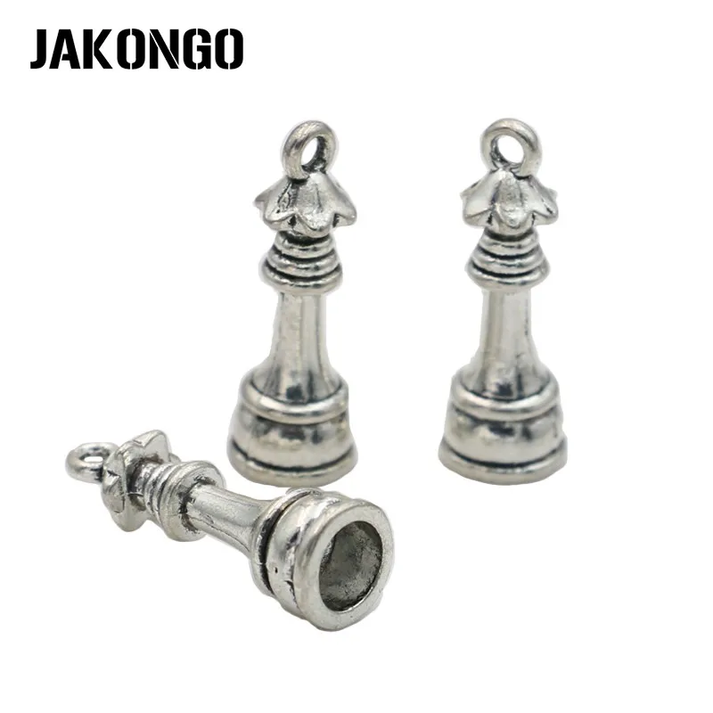 JAKONGO Античная Посеребренная королева шахматы Подвески кулон для изготовления