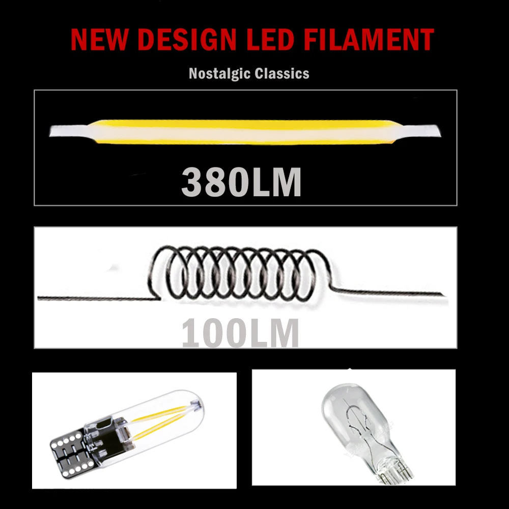 2x LED t10 w5w motorcylce light led filament car motor scooter clearance license plate instrument lamp parking bulb 12V ambient |