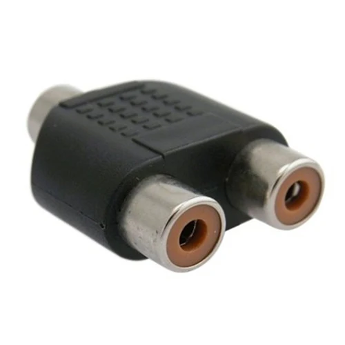 Акция! Переходник RCA Phono Y Splitter 2 x Female to 1 Male Audio Video GOLD|female female|female femalefemale male audio |