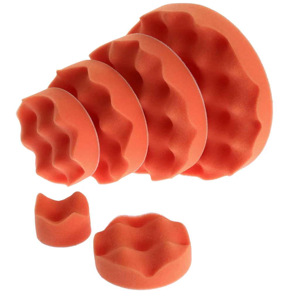 Buffing Polishing Pads Kit 50-180mm/ 2/3/4/5/6/7Inch Diameter Sponge Foam Car Polish Set Wave Buffer Pad for Polisher | Автомобили и