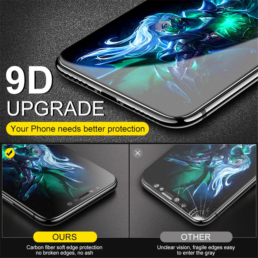 9D полное клеевое стекло для Apple iPhone 7 8 6 plus матовое Защитное x xs max xr защита от