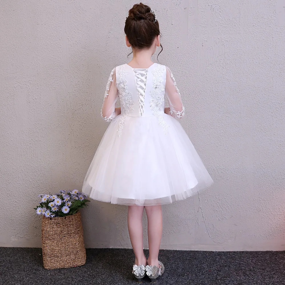 Детское платье белого и розового цвета для девочек милые платья принцессы