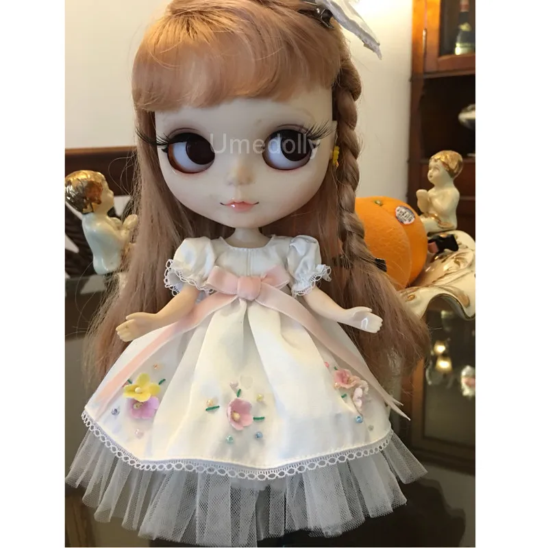 Одежда для кукол ICY Blyth 1 комплект красивое белое Цветочное платье Licca Azone 30 см
