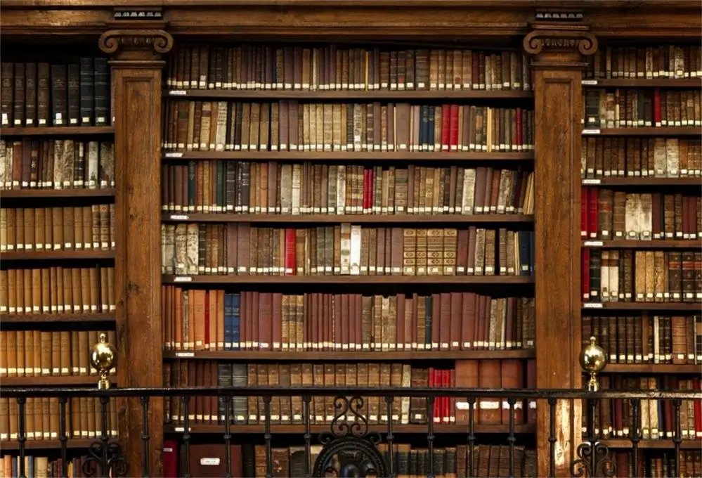 NBK06368 Laeacco Library старая деревянная книжная полка книги для изучения интерьера ребенка фотографические фоны фото фоны фотосессия Фотостудия - Цвет: NBK06368