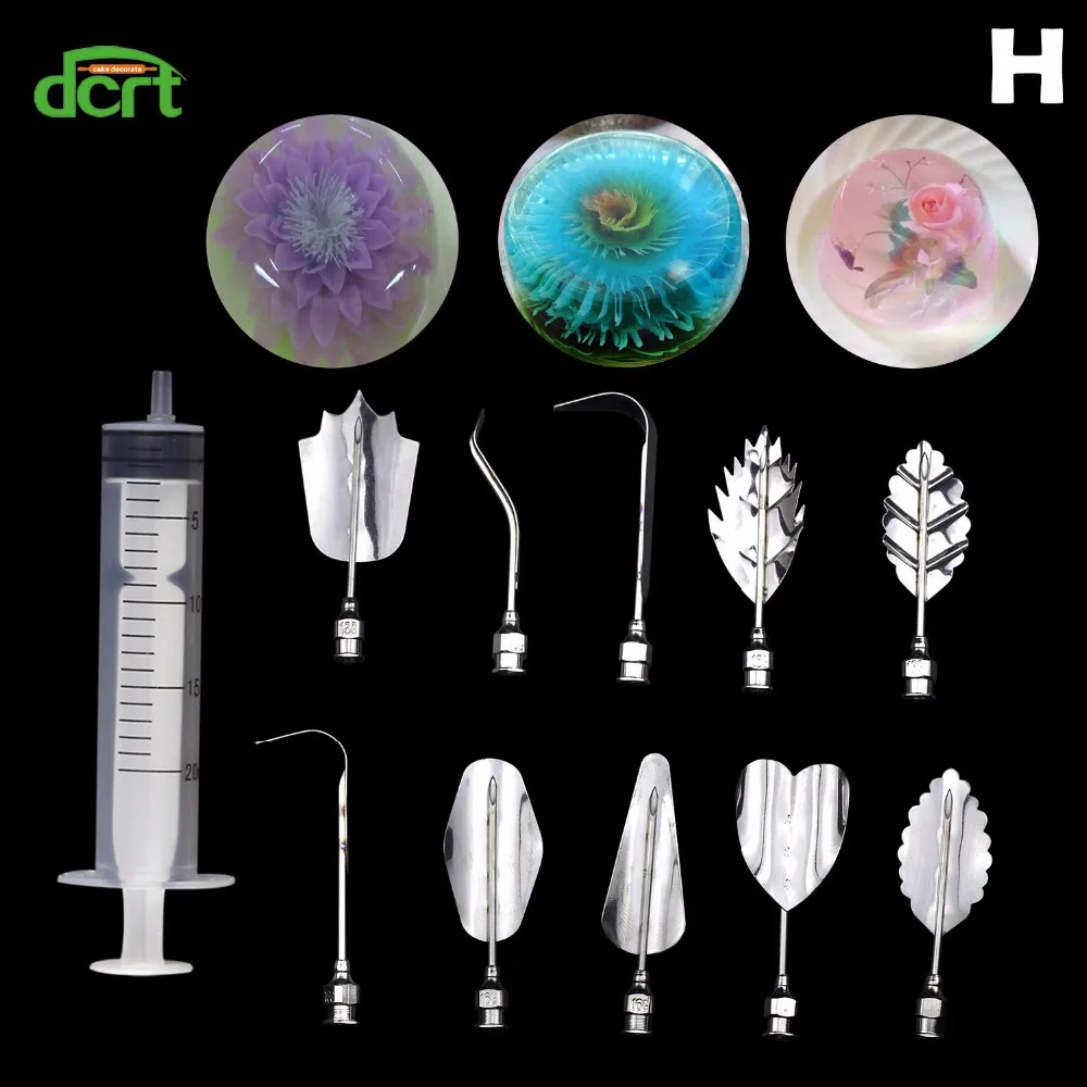 40-PCS + 4 Needle Tube Flowers 3D Jelly Art Tools - Jelly Cake Gelatin Pudding Nozzle Syringe Nozzle Set - Cake Decorating Tools image 6