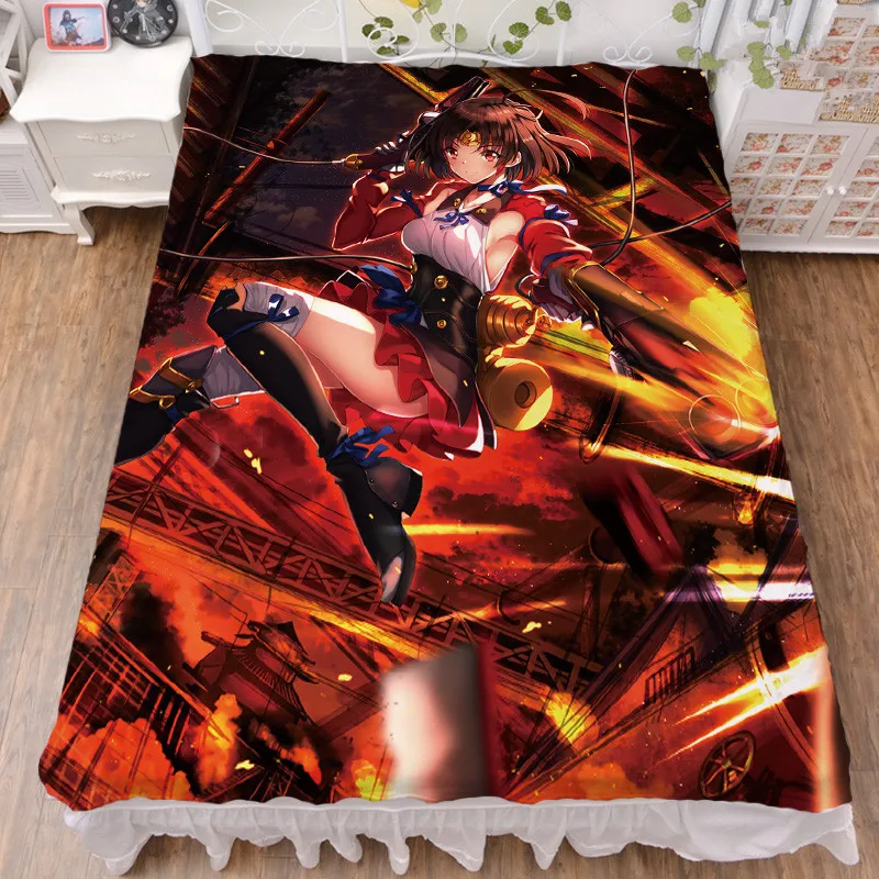 150x200 см аниме Koutetsujou no Kabaneri Hozumi &amp Ayame Mumei постельное белье из молочного волокна и
