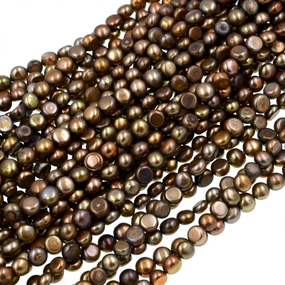

Fashion diy 6-7mm potato brown pearl beads full strand dyed color